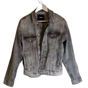 Express Gray Denim Biker Jacket – Women’s Small, P2P 20”